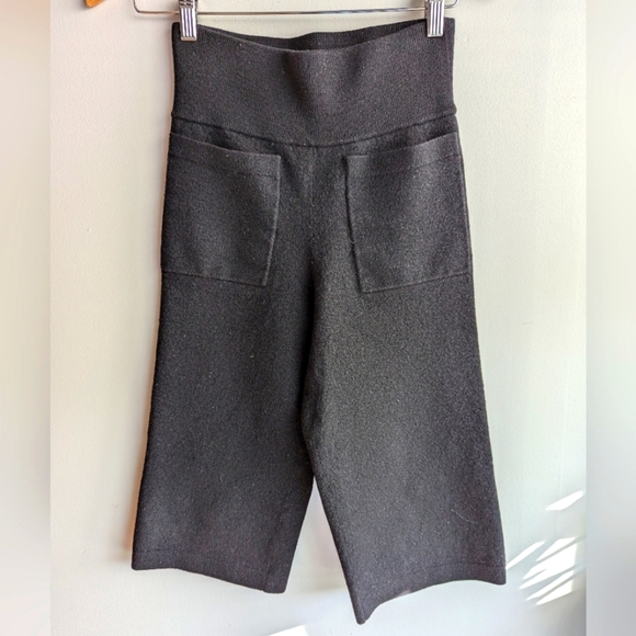 ARITZIAWILFRED CROPPED HIGH RISE WOOL BLEND BLACK PANTS CULOTTES WOMENS SZ M